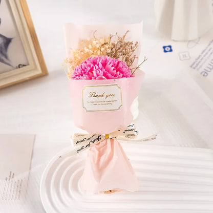 Soap Flower Carnation Bouquet Mother's Day Gift Small Bouquet Faux Flowers Perpetual Flower Companion Gift Accessories