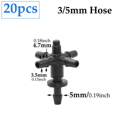 2L 4L 8L Irrigation Drippers Fitting 2/4-way Arrow Dropper Connector Cross Water Splitter Emitter Micro Drip Irrigation System