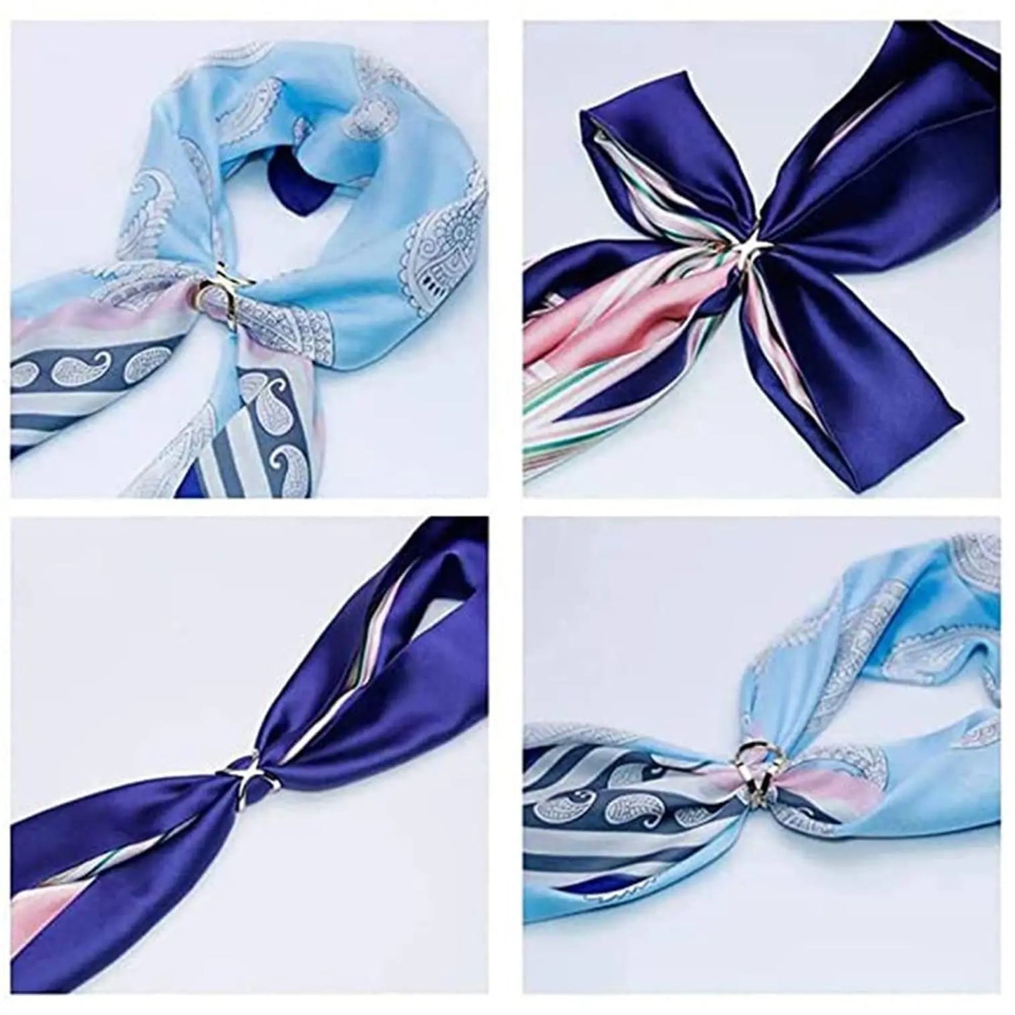 X-Shaped Scarf Clips - Elegant Silk Scarf Buckle Rings for Shawl T-Shirt Hem, Multi-Functional Fashion Clips for Women