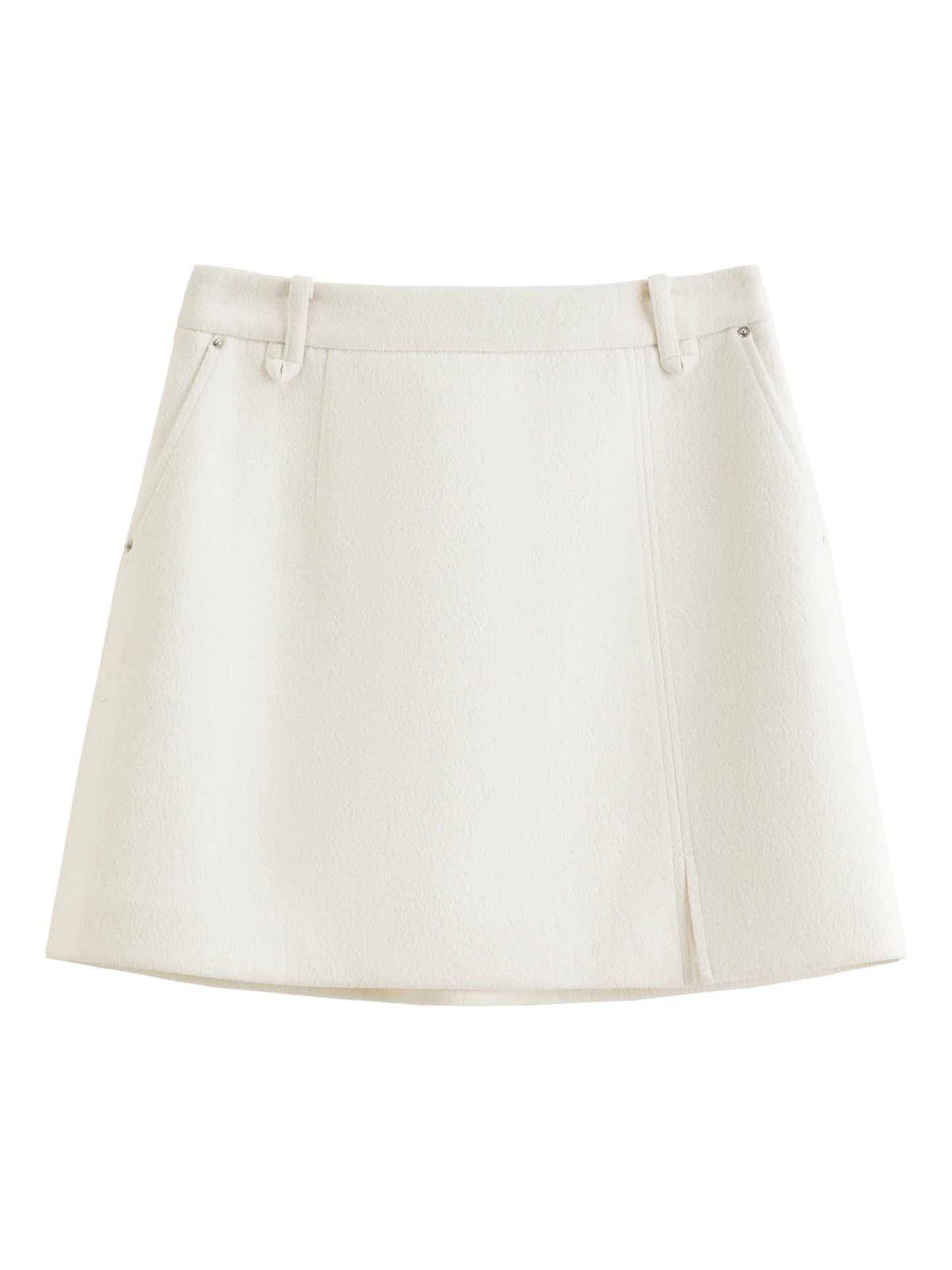 DUSHU Classic Long and Short Elastic Waist A-line Skirt 2025 Winter Skirt for Women Solid Simple Commuting Office Ladies College