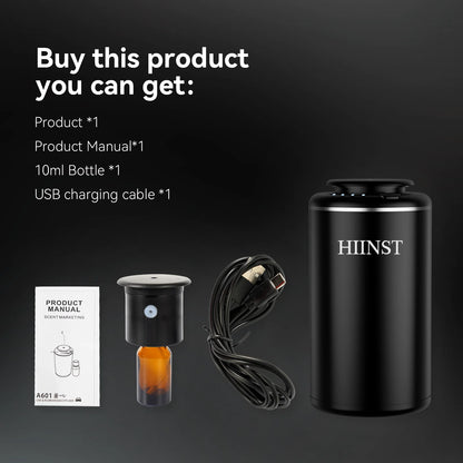 HIINST USB Rechargeable Essential Oil Aroma Diffuser & Car Air Freshener  Waterless Fragrance Nebulizer Machine with 10ml Bottle