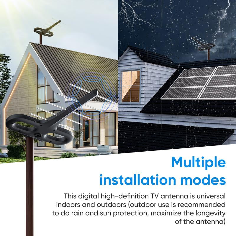 2025 Digital HD TV Antenna Outdoor, Long Range with UHF/VHF , Supports 4K, 1080P, Smart and Older Tvs , Outdoor TV Antenna , Easy Installation for Home & RV , No Monthly Bill, Enjoy Local Channels