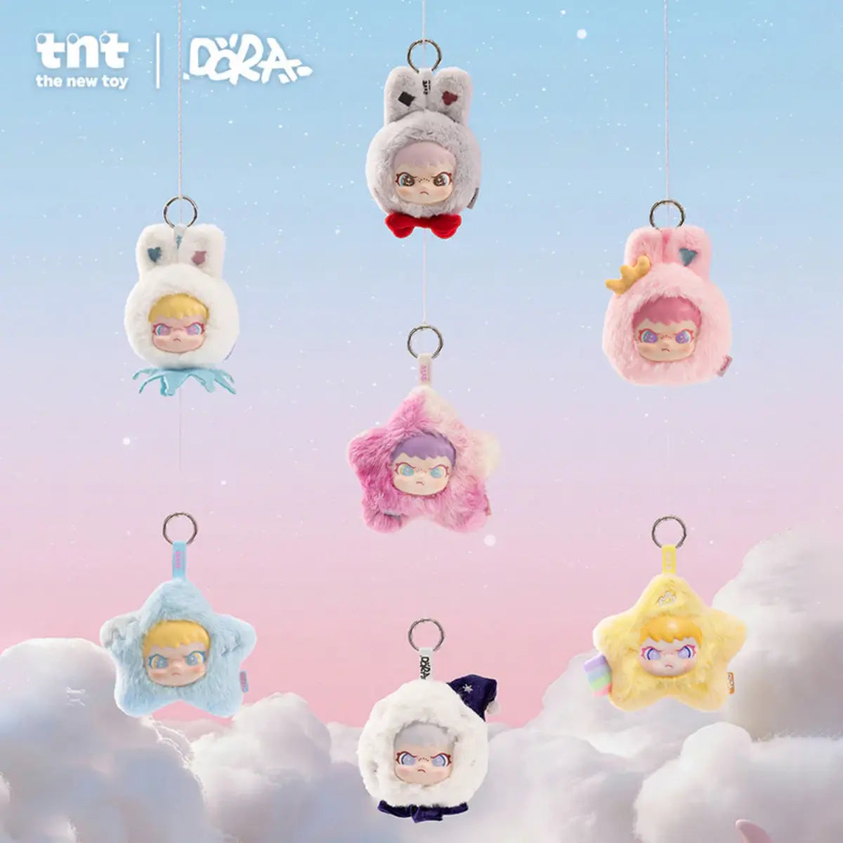 【Tntspace】Dora Moonlit Starlight Series Vinyl & Plush Keychain Blind Box | Mystery Collectible