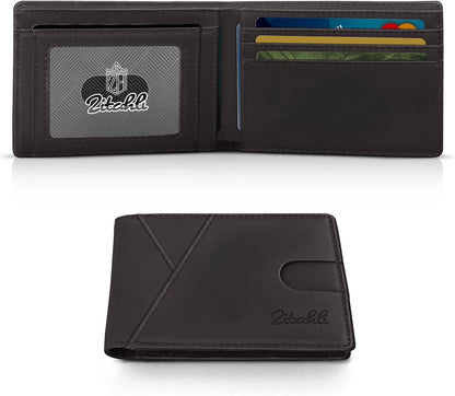 Zitahli Bifold Wallets for Men - Slim RFID Leather Credit Card Holder for 6-11 Cards, Minimalist Thin Wallet with ID Window & Cash Slot,Front Pockt Carteras Para Hombres, Birthday Gifts for Men | Slim