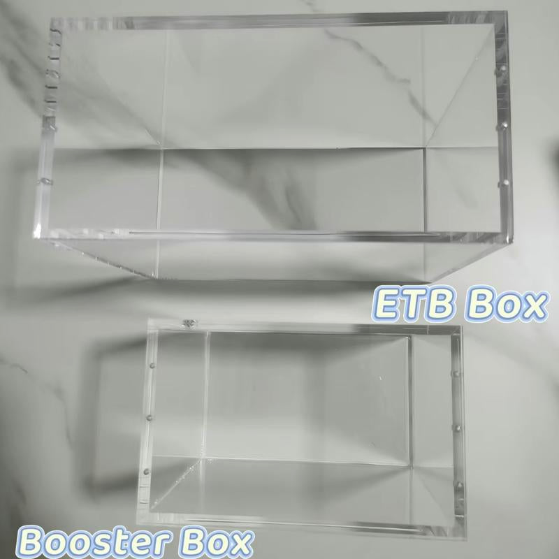 ETB Acrylic Clear Magnetic Display Case, 5Mm Thick Uv-Resistant Display Box, Magnetic Closure Made Easy Top Loading Ultra Boxes for Display Compatible with PKMN Booster Boxes, 1 Count Dustproof and Waterproof Display Box Card Protector(1-Pack)