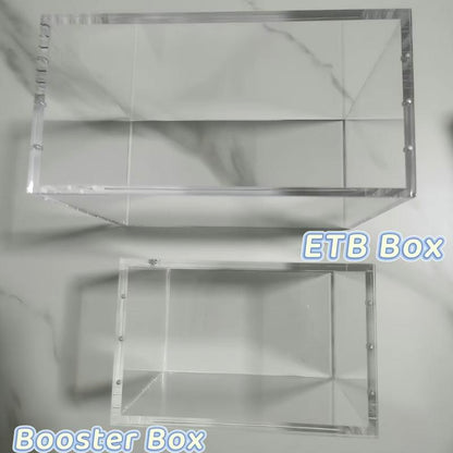 ETB Acrylic Clear Magnetic Display Case, 5Mm Thick Uv-Resistant Display Box, Magnetic Closure Made Easy Top Loading Ultra Boxes for Display Compatible with PKMN Booster Boxes, 1 Count Dustproof and Waterproof Display Box Card Protector(1-Pack)