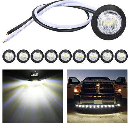 Nilight 10 PCS 3/4 Inch round LED Clearance Light Front Rear Side Indicator Bullet Marker Lamp for Truck RV Car Bus Trailer Van Caravan Boat, Blue