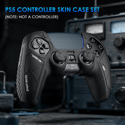 VIDPPLUING Playstation 5 Controller Silicone Protective Case Skin-Friendly Non-Slip Sweat-Proof Drop-Proof Joystick Cap Set for Enhanced Control Tactical Gloves & Protective Covers