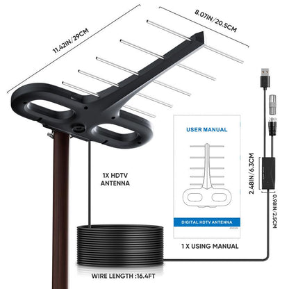 2025 Digital HD TV Antenna Outdoor, Long Range with UHF/VHF , Supports 4K, 1080P, Smart and Older Tvs , Outdoor TV Antenna , Easy Installation for Home & RV , No Monthly Bill, Enjoy Local Channels
