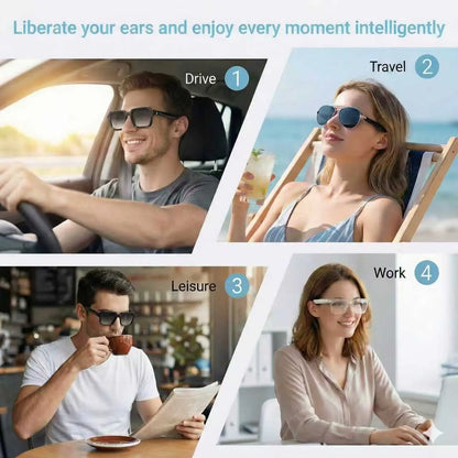 Bluetooth Smart Sunglasses with Real-Time AI Translation, Music Streaming & Hands-Free Calling – Perfect for Travel, Outdoors & Everyday Use Multifunctional Glasses