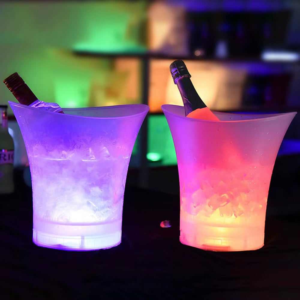 Champagne Beer Bucket 5L LED Light up New Waterproof Plastic LED Ice Bucket
