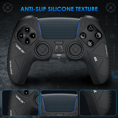 VIDPPLUING Playstation 5 Controller Silicone Protective Case Skin-Friendly Non-Slip Sweat-Proof Drop-Proof Joystick Cap Set for Enhanced Control Tactical Gloves & Protective Covers