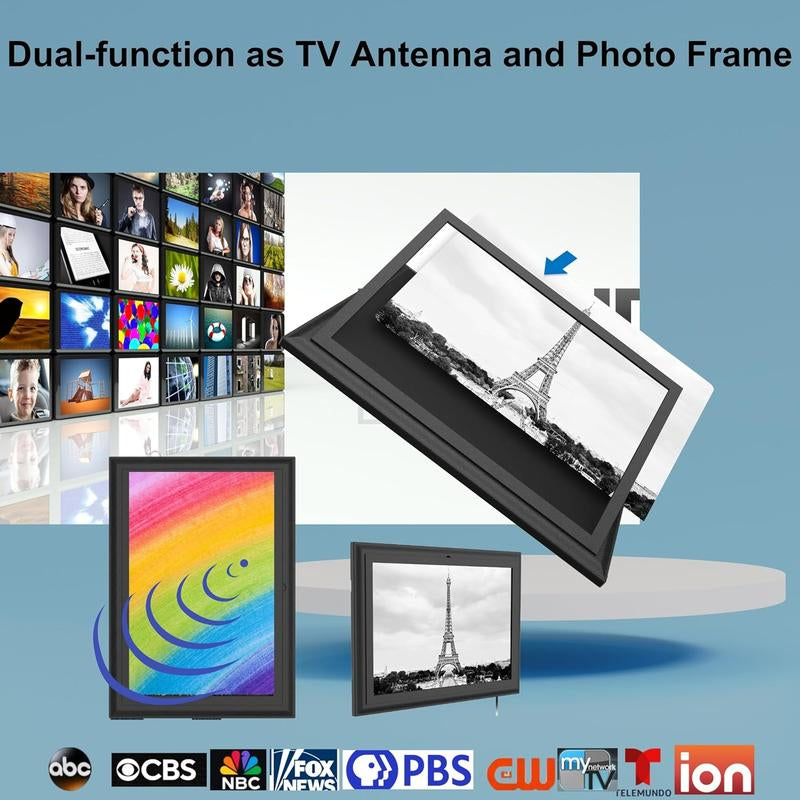 Indoor Digital HDTV Antenna, 12' Coaxial Cable, Superior Reception Range & Signal Reliability, Supports 4K Smart Tvs, OTA Broadcast & Nextgen TV, Easy Install Antenna with Signal Booster, Picture Frame Design for Local Channels Tiktokshopblackfriday