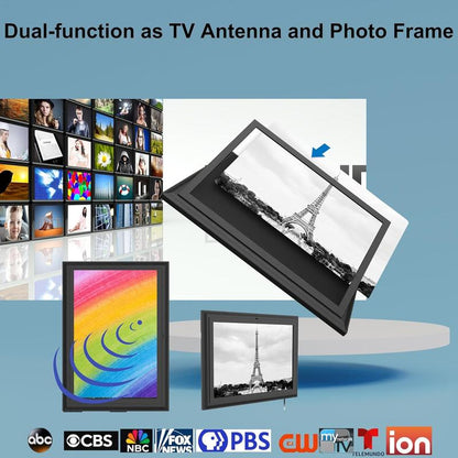 Indoor Digital HDTV Antenna, 12' Coaxial Cable, Superior Reception Range & Signal Reliability, Supports 4K Smart Tvs, OTA Broadcast & Nextgen TV, Easy Install Antenna with Signal Booster, Picture Frame Design for Local Channels Tiktokshopblackfriday