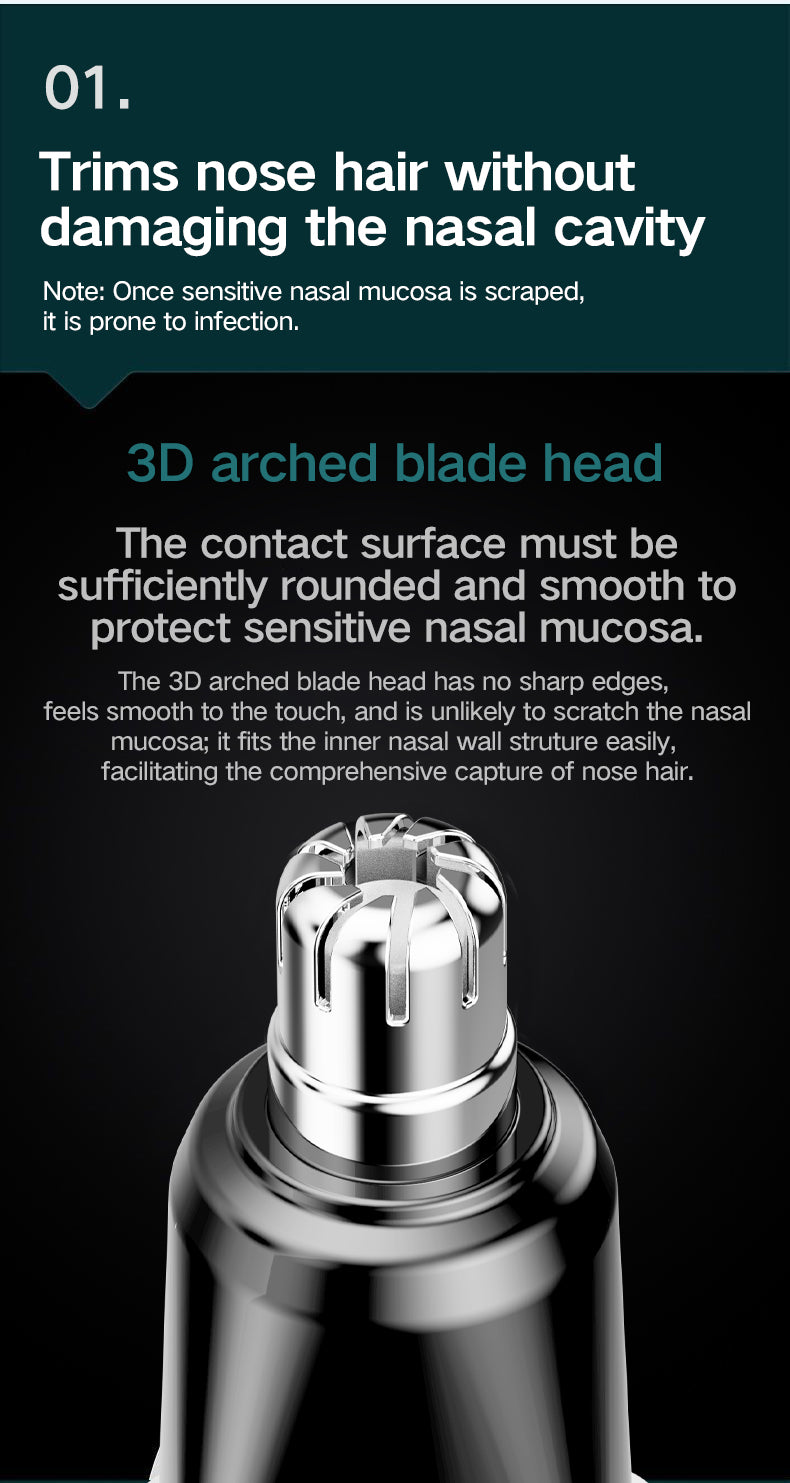 Electric new nose hair trimming rechargeable cleaning nose hair removal and repair tool scissors shaving tool