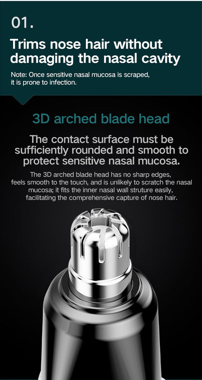 Electric new nose hair trimming rechargeable cleaning nose hair removal and repair tool scissors shaving tool
