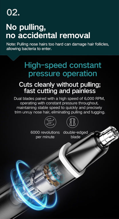 Electric new nose hair trimming rechargeable cleaning nose hair removal and repair tool scissors shaving tool