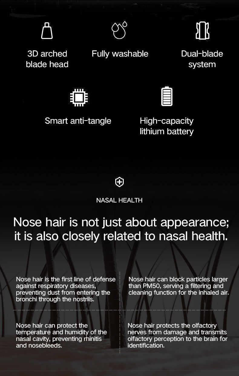 Electric new nose hair trimming rechargeable cleaning nose hair removal and repair tool scissors shaving tool