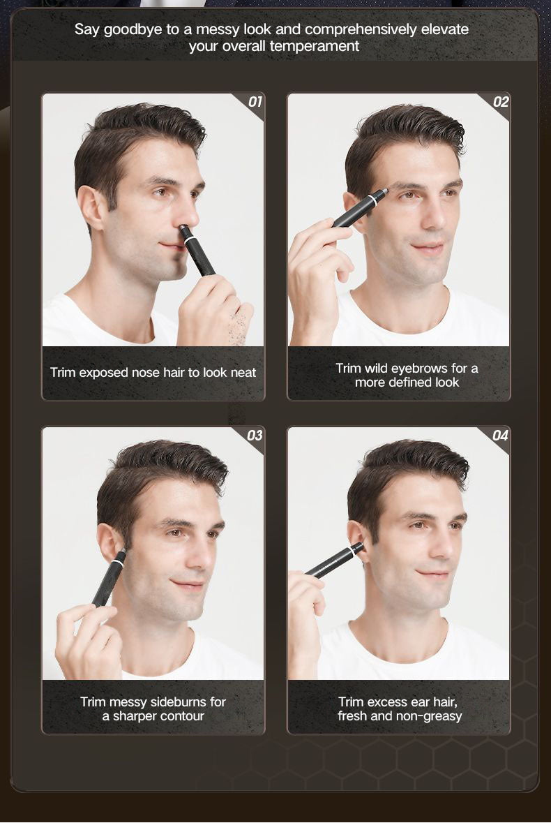 Electric new nose hair trimming rechargeable cleaning nose hair removal and repair tool scissors shaving tool