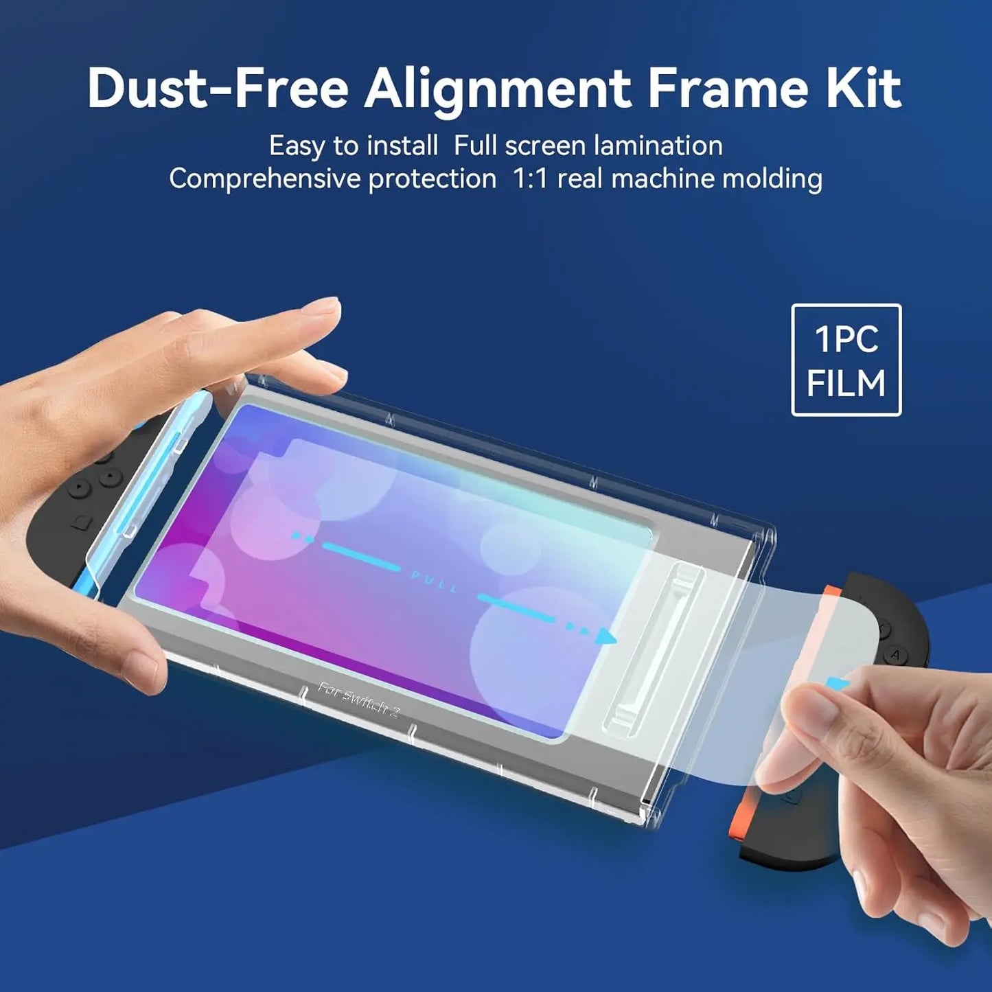 Geekshare Switch 2 Screen Protector,Dust-Free Alignment Frame,9H Tempered Film – Anti-Fingerprint, Bubble-Free, HD Clear,Anti-Scratch & Anti-Glare,Precise Cutouts, Auto-Installation (1 Pack)