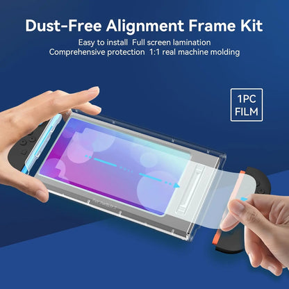 Geekshare Switch 2 Screen Protector,Dust-Free Alignment Frame,9H Tempered Film – Anti-Fingerprint, Bubble-Free, HD Clear,Anti-Scratch & Anti-Glare,Precise Cutouts, Auto-Installation (1 Pack)
