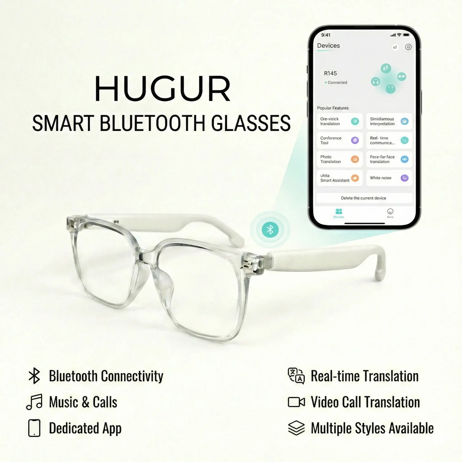 Bluetooth Smart Sunglasses with Real-Time AI Translation, Music Streaming & Hands-Free Calling – Perfect for Travel, Outdoors & Everyday Use Multifunctional Glasses