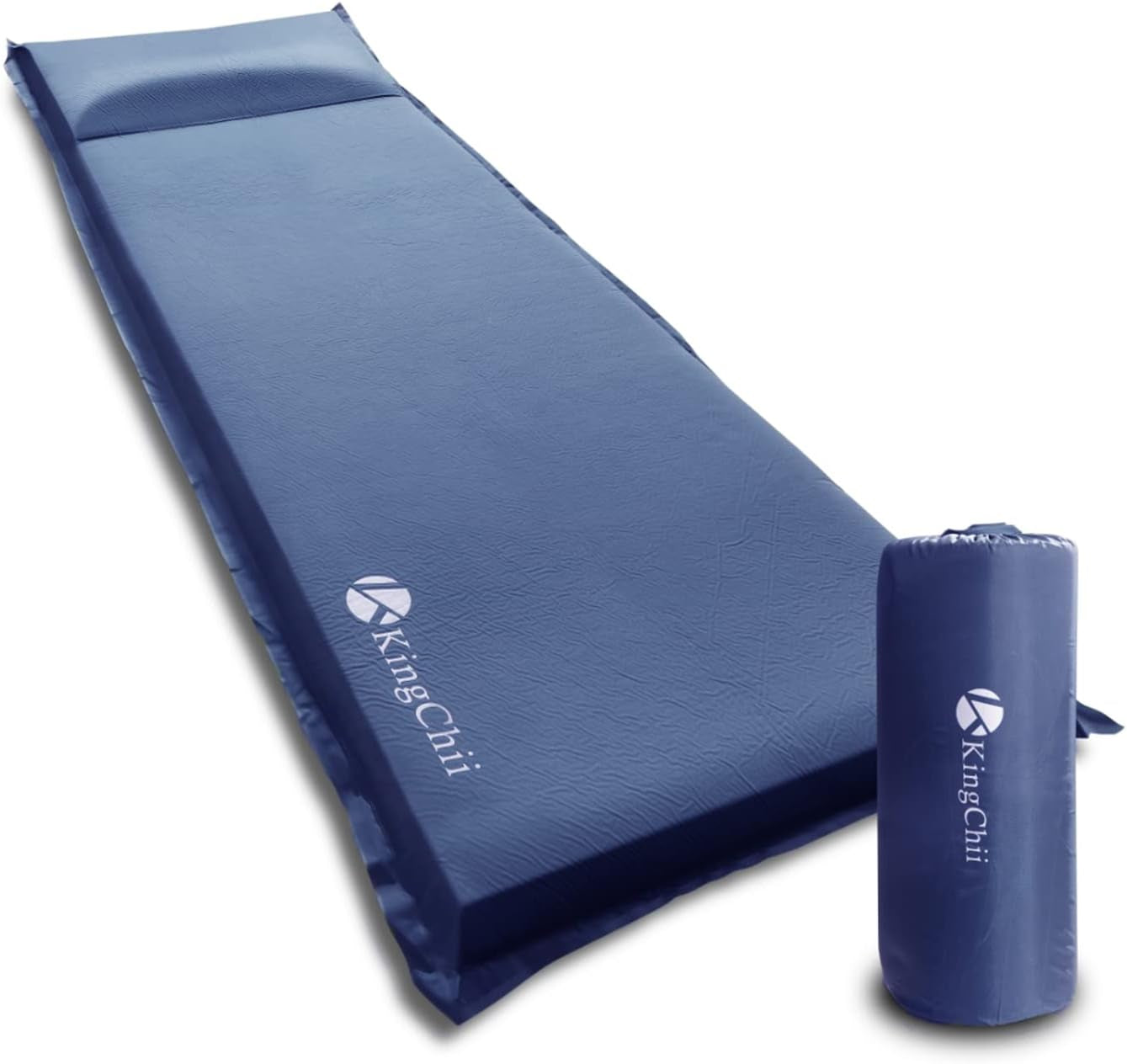 Kingchii Certipur-Us Memory Foam Camping Mattress, Portable Roll up Travel Car Camping Mattress Sleeping Pad & Floor Mattress, Cot Mattress Guest Bed for Sleepover with Waterproof Cover.