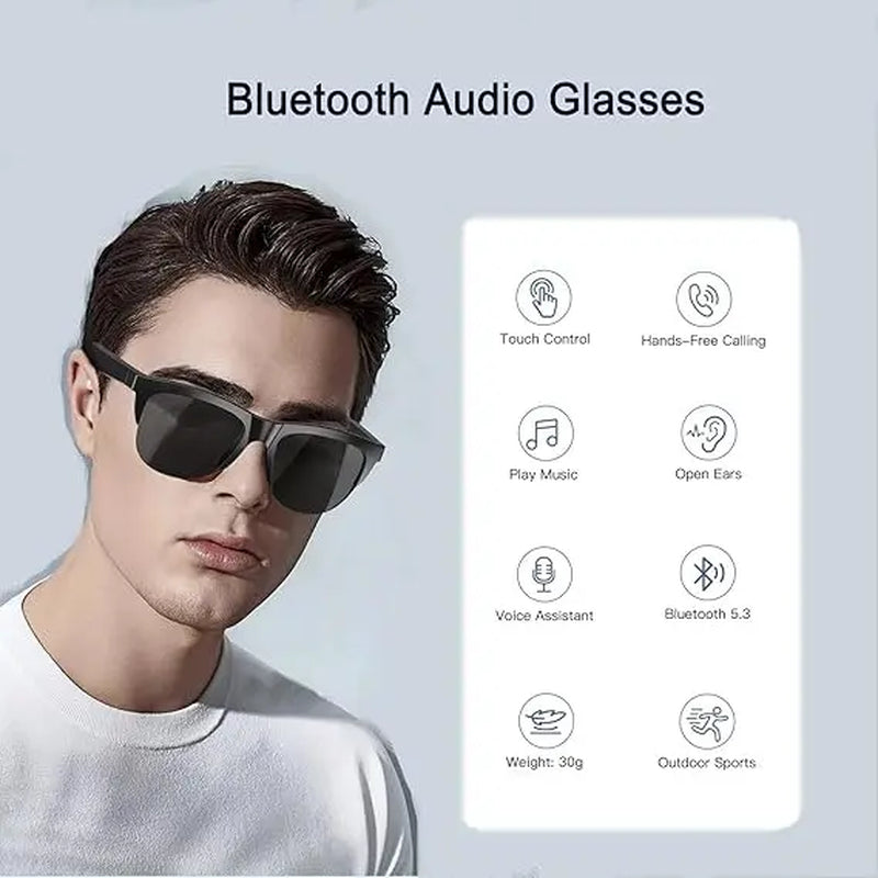 【2026】Polarized Bluetooth Smart Glasses with Mic & Speakers,Hd Calling,5-Hr Battery,Athletic/Outdoor UV Protection Unisex, Summer,Waterproof, Smart Summer Gear