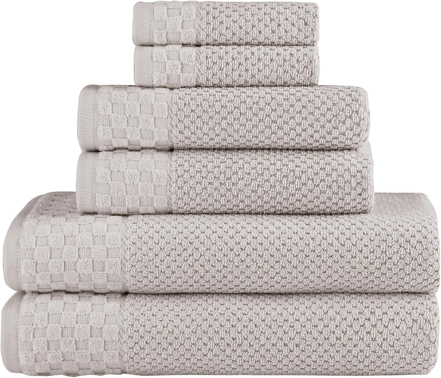 Classic Turkish Towels CTT - Luxury 6 Piece Towel Set, 100% Turkish Cotton, Quick Drying, Highly Absorbent & Comfy, Includes 2 Bath Towels, 2 Hand Towels & 2 Washcloths | (White)