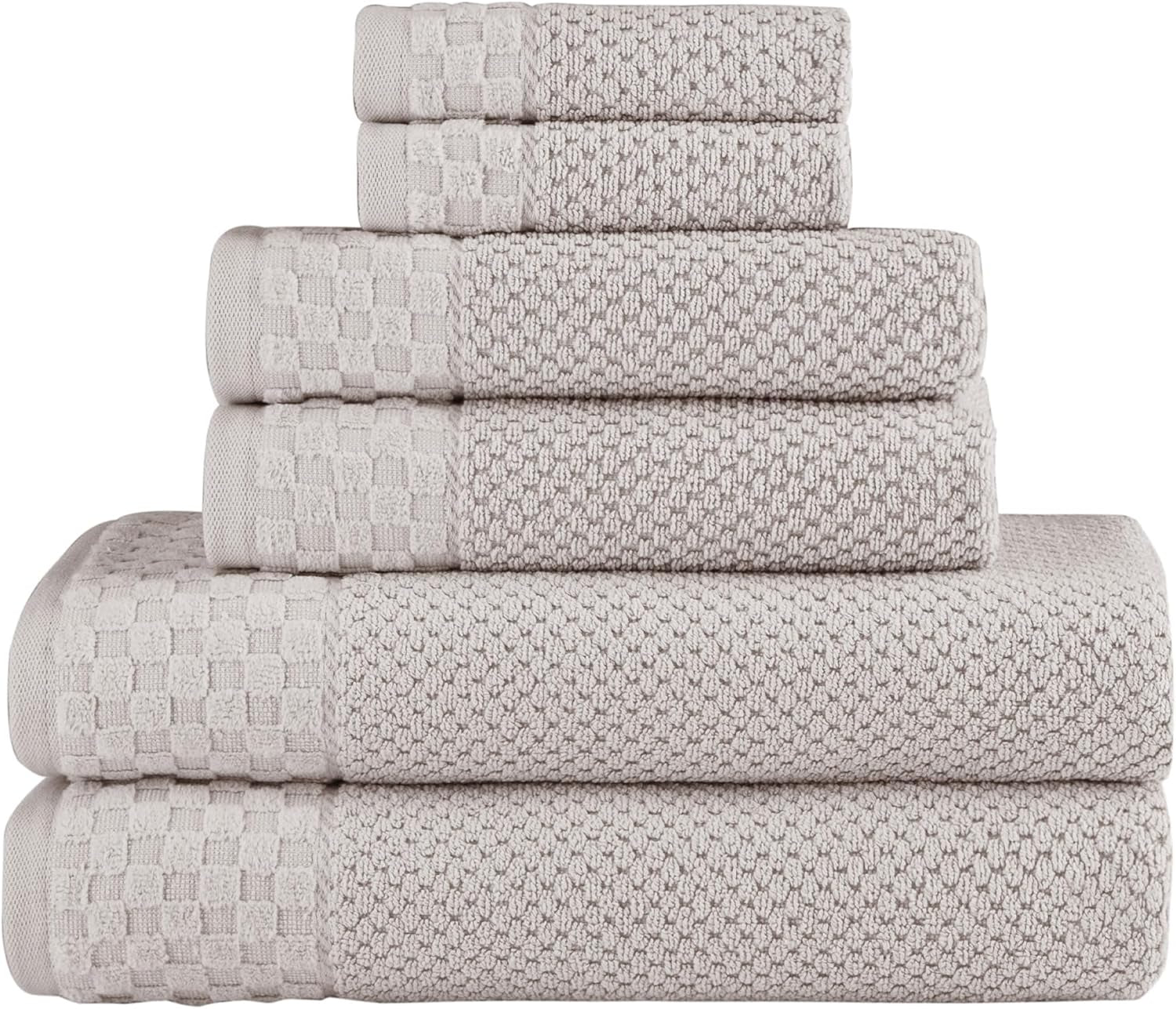 Classic Turkish Towels CTT - Luxury 6 Piece Towel Set, 100% Turkish Cotton, Quick Drying, Highly Absorbent & Comfy, Includes 2 Bath Towels, 2 Hand Towels & 2 Washcloths | (White)
