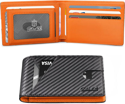 Zitahli Bifold Wallets for Men - Slim RFID Leather Credit Card Holder for 6-11 Cards, Minimalist Thin Wallet with ID Window & Cash Slot,Front Pockt Carteras Para Hombres, Birthday Gifts for Men | Slim