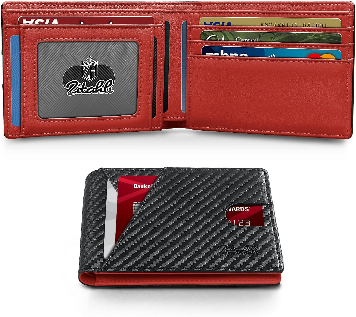 Zitahli Bifold Wallets for Men - Slim RFID Leather Credit Card Holder for 6-11 Cards, Minimalist Thin Wallet with ID Window & Cash Slot,Front Pockt Carteras Para Hombres, Birthday Gifts for Men | Slim