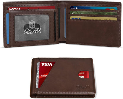 Zitahli Bifold Wallets for Men - Slim RFID Leather Credit Card Holder for 6-11 Cards, Minimalist Thin Wallet with ID Window & Cash Slot,Front Pockt Carteras Para Hombres, Birthday Gifts for Men | Slim