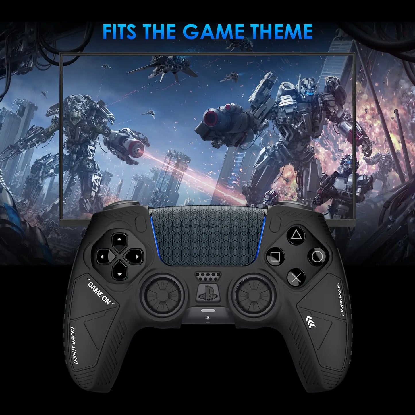 VIDPPLUING Playstation 5 Controller Silicone Protective Case Skin-Friendly Non-Slip Sweat-Proof Drop-Proof Joystick Cap Set for Enhanced Control Tactical Gloves & Protective Covers