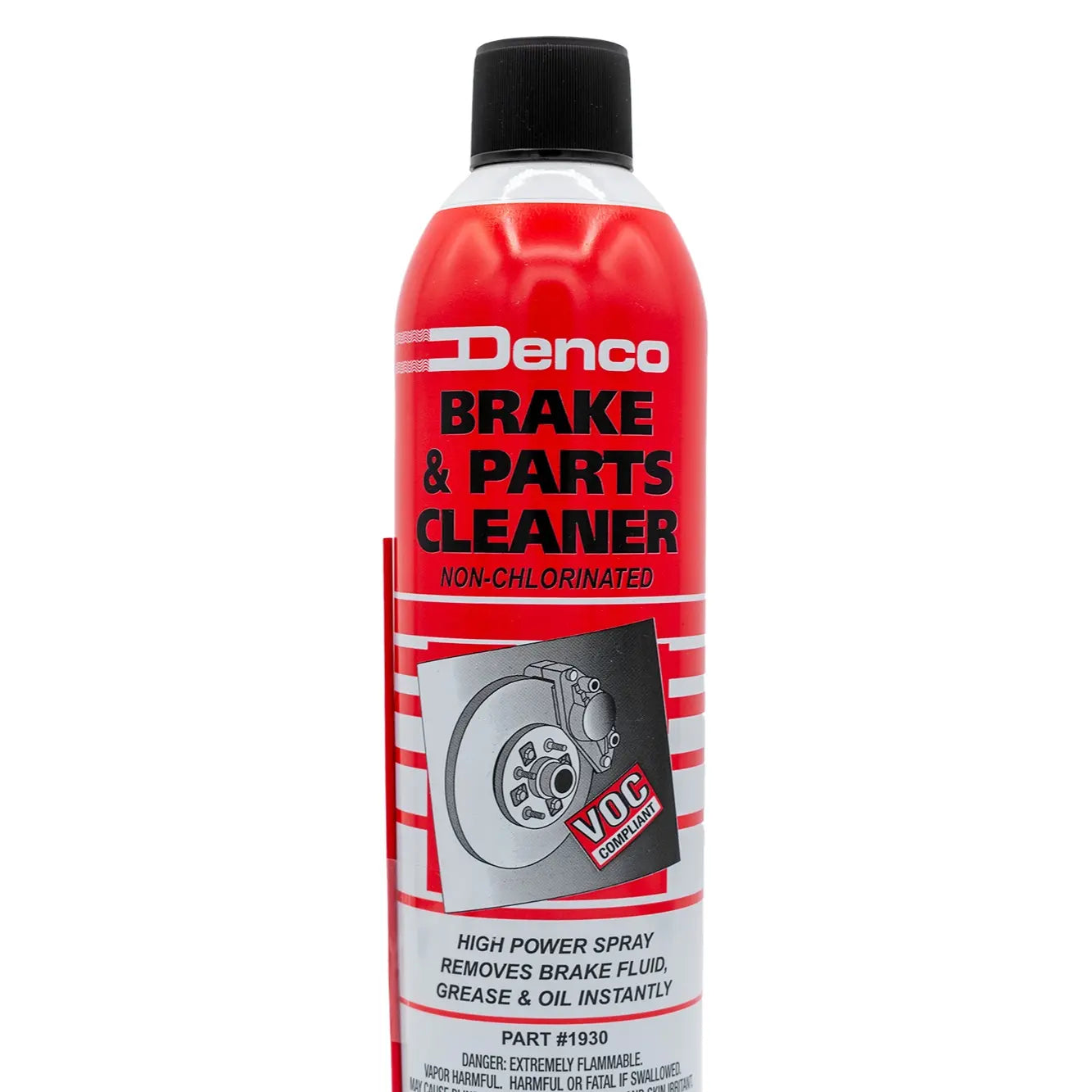 Denco #1930 Brake & Parts Cleaner Non-Chlorinated 13 Oz Cans 12 Pack High Power Spray Cleaner for ABS Calipers Pads Rotors