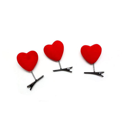 Binaryabc Valentines Day Red Heart Hair Clips Hairpins Head Bopper,Valentines Day Supplies,10Pcs