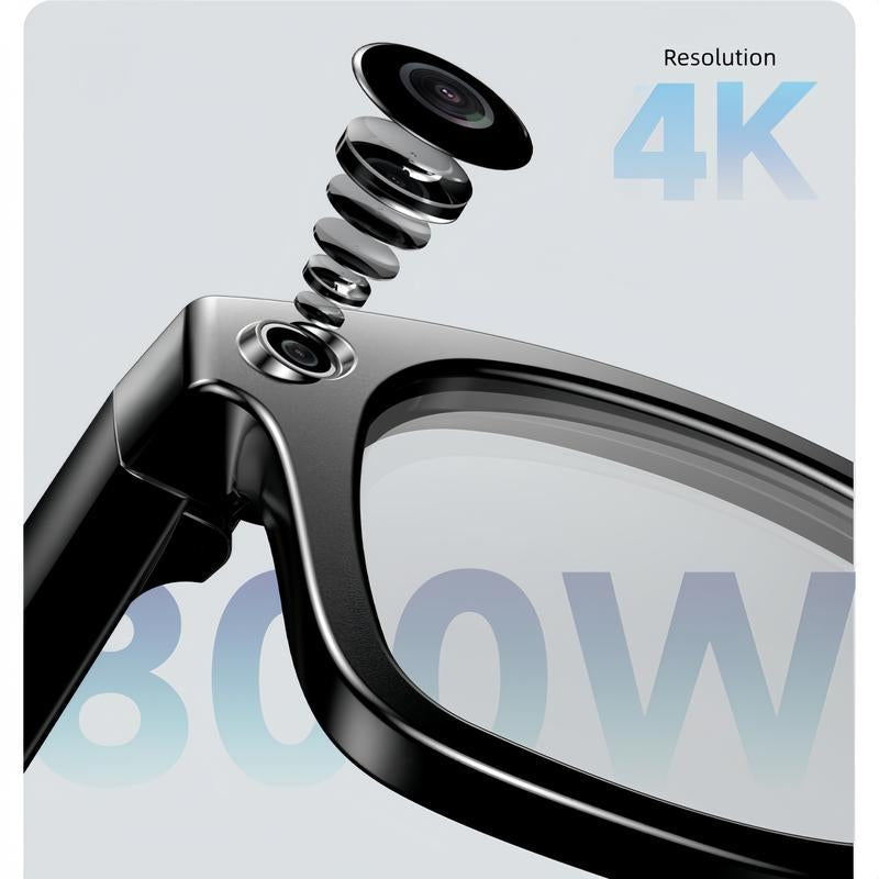 Smart AI Camera Glasses with 8MP Photochromic Lenses ,Button Touch Adjustment for Travel Outdoor Adventures Hands-Free Photography 160+Languages Real-Time Translation Bluetooth Wireless Wearable Video Recording UV Protection