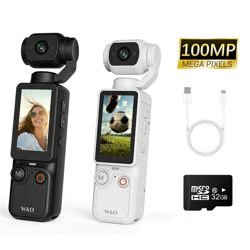 Portable 2.5K Ultra HD Video Recorder with 180° Rotating Lens, Handheld Stabilizer Pocket Camera, Full Body Camera for Vlogging, Travel & Daily Life Recording, USB Rechargeable, Vlogging Camera, Modern Gadget, Durable Construction, Camcorder