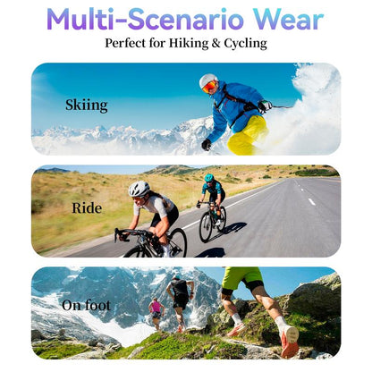 AI Smart Sports Camera Glasses: 2K Video/Photo + 260Mah Long Battery + HD Calls | Waterproof for Cycling/Skiing/Hiking | Perfect for New Year’S Long Weekend Getaways