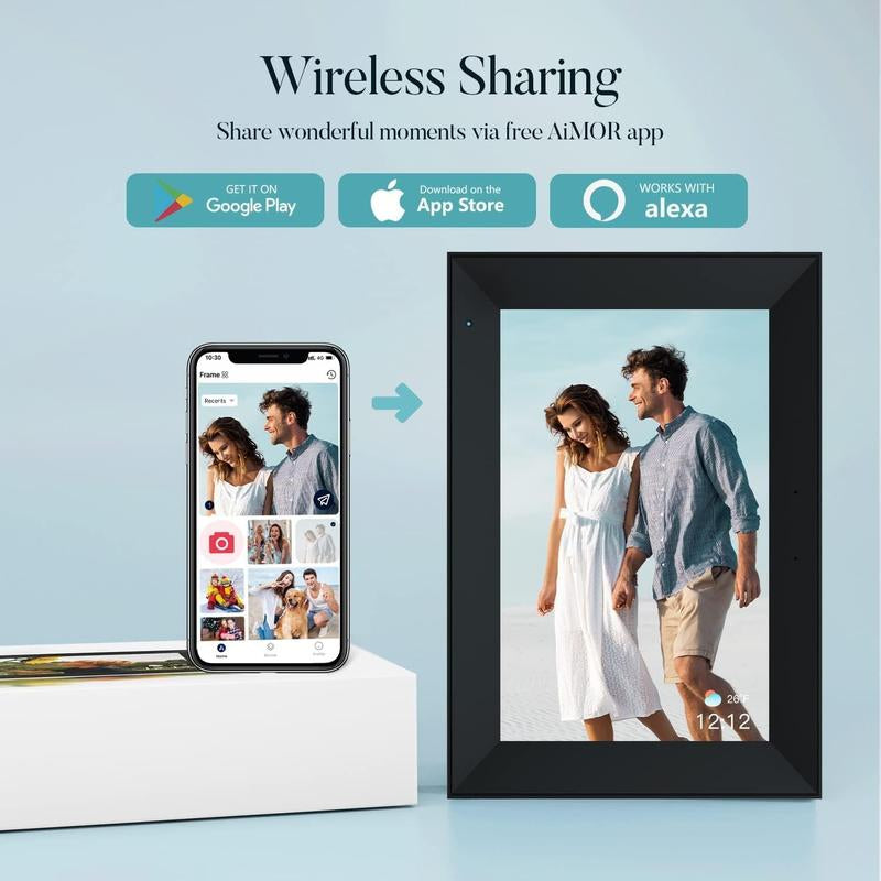 10.1" Wifi Digital Photo Frame with Touch Screen & 32GB Storage - Smart Display for Your Favorite Memories