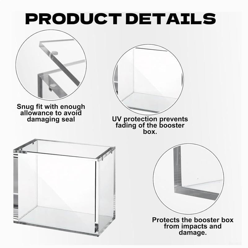 ETB Acrylic Clear Magnetic Display Case, 5Mm Thick Uv-Resistant Display Box, Magnetic Closure Made Easy Top Loading Ultra Boxes for Display Compatible with PKMN Booster Boxes, 1 Count Dustproof and Waterproof Display Box Card Protector(1-Pack)