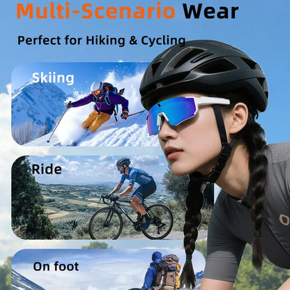 2026 Smart Sports Camera Glasses 32MP HD Bluetooth AI Voice Recognition 160 Languages Polarized UV Protection for Running Cycling Hiking Travel IP54 Resistant