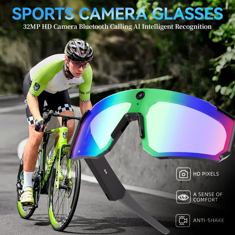 AI Smart Sports Camera Glasses: 2K Video/Photo + 260Mah Long Battery + HD Calls | Waterproof for Cycling/Skiing/Hiking | Perfect for New Year’S Long Weekend Getaways