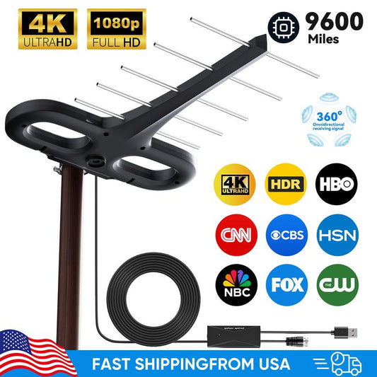 2025 Digital HD TV Antenna Outdoor, Long Range with UHF/VHF , Supports 4K, 1080P, Smart and Older Tvs , Outdoor TV Antenna , Easy Installation for Home & RV , No Monthly Bill, Enjoy Local Channels