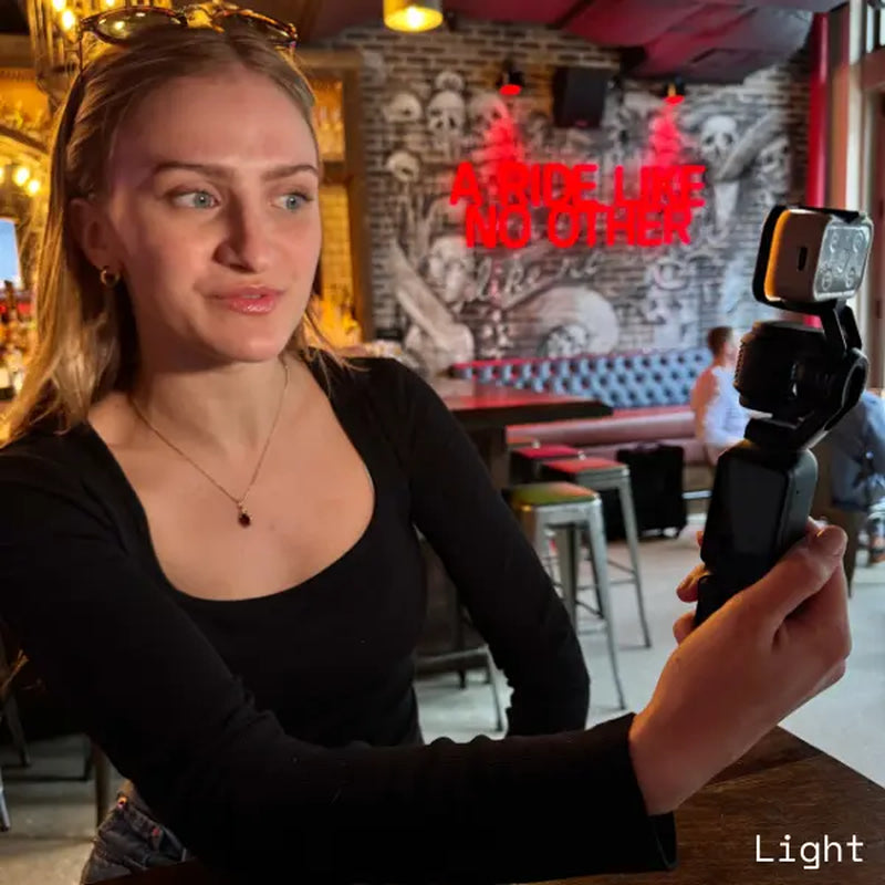 Zacuto- Osmo Pocket 3 Fill Clip on Light for Content Creators, Vloggers, Travel Videography and More.