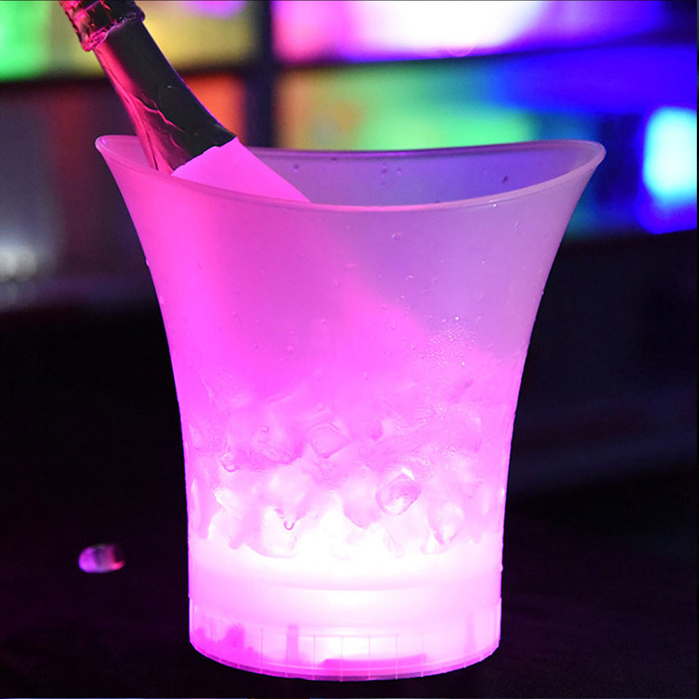 Champagne Beer Bucket 5L LED Light Up New Waterproof Plastic LED Ice Bucket