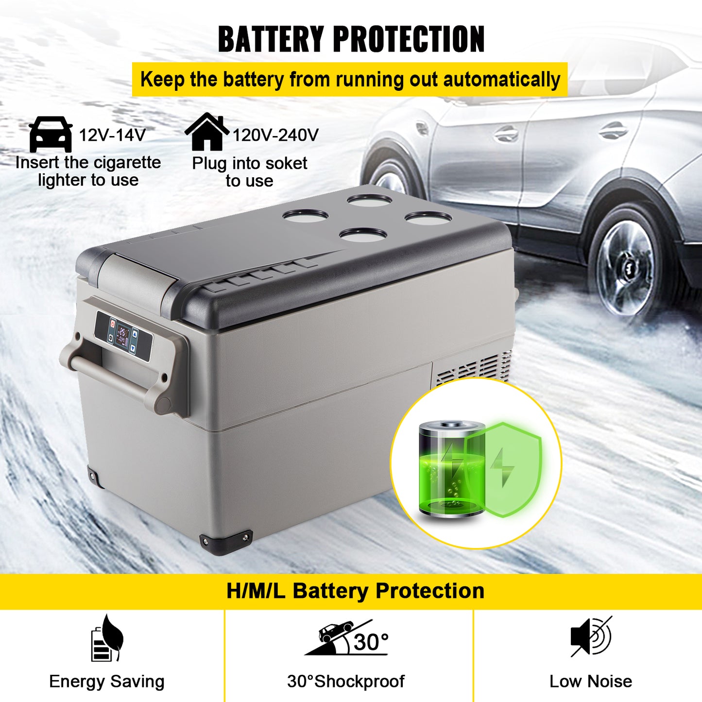 SucceBuy 20L 22L 35L 45L 55L Car Refrigerator Mini Fridge Freezer Portable Compressor Cooler 12/24V Ice Box for Camping