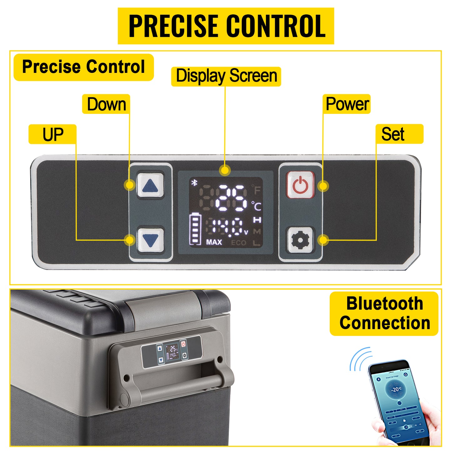 SucceBuy 20L 22L 35L 45L 55L Car Refrigerator Mini Fridge Freezer Portable Compressor Cooler 12/24V Ice Box for Camping