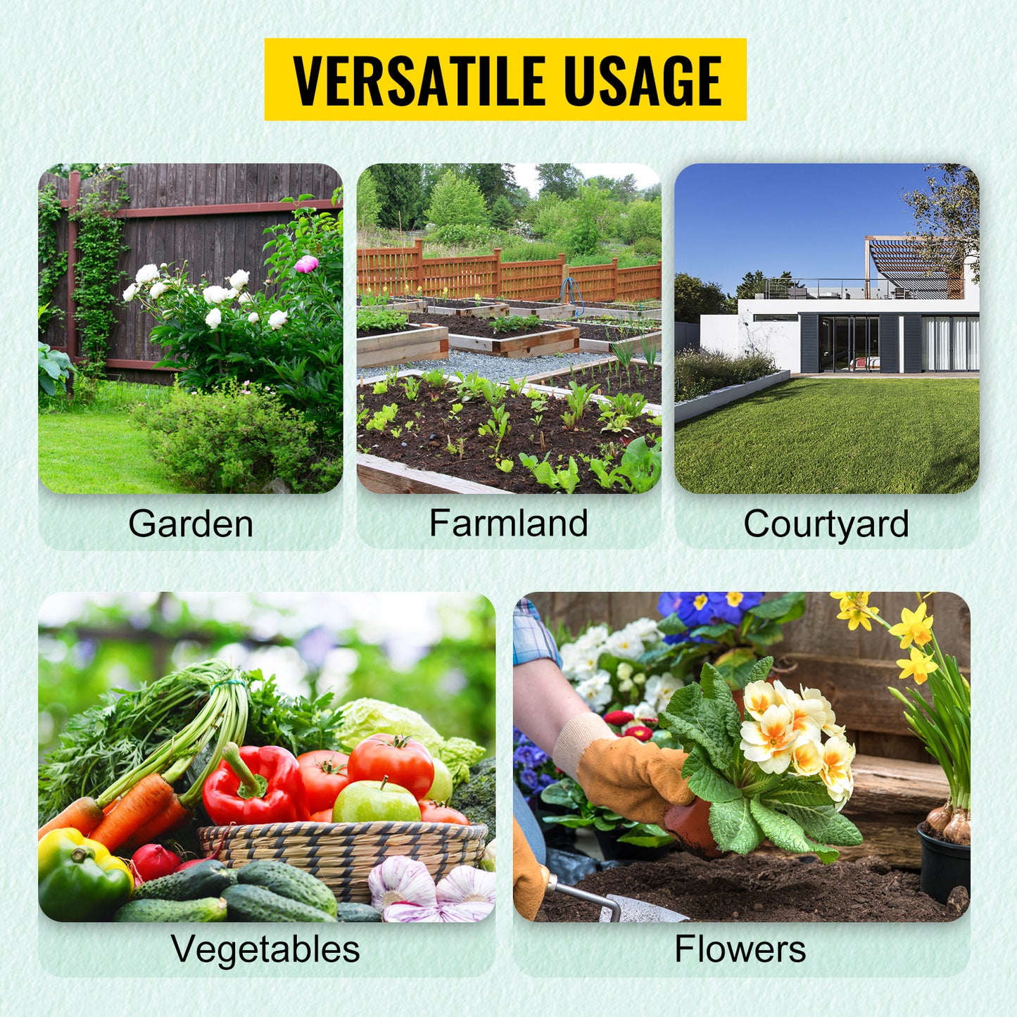 SucceBuy Walk-in Tunnel Greenhouse Galvanized Frame & Waterproof Cover 15x7x7/10x7x7/20x10x7/12x7x7 ft Greenhouses & Cold Frames